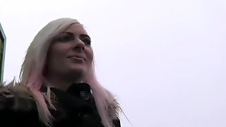 HornyAgent Blonde stunner shows sexy black underwear