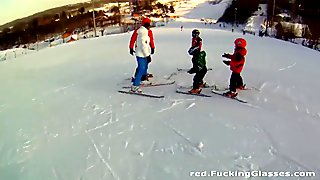 Snowboardista babenka miluje kokoty