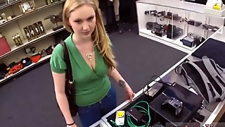Sexy blonde babe fucked by pawn guy for a pearl necklace