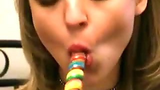 twenty girl and her lollypop